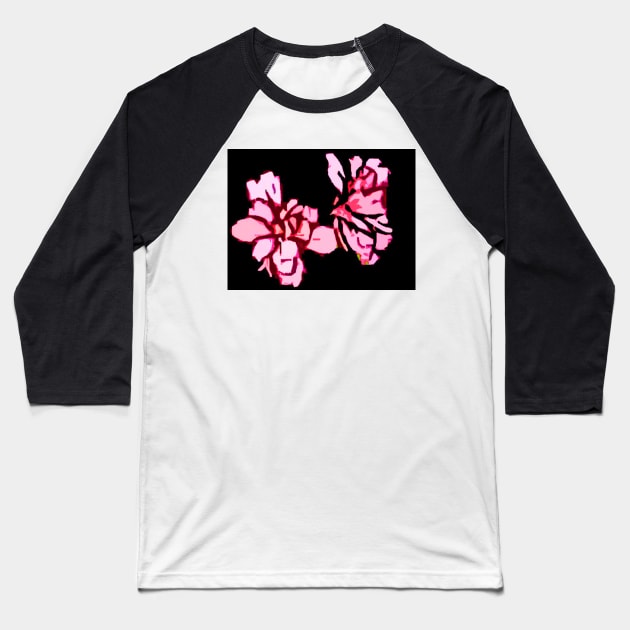 Pink Flower Abstract Baseball T-Shirt by CarloVaro